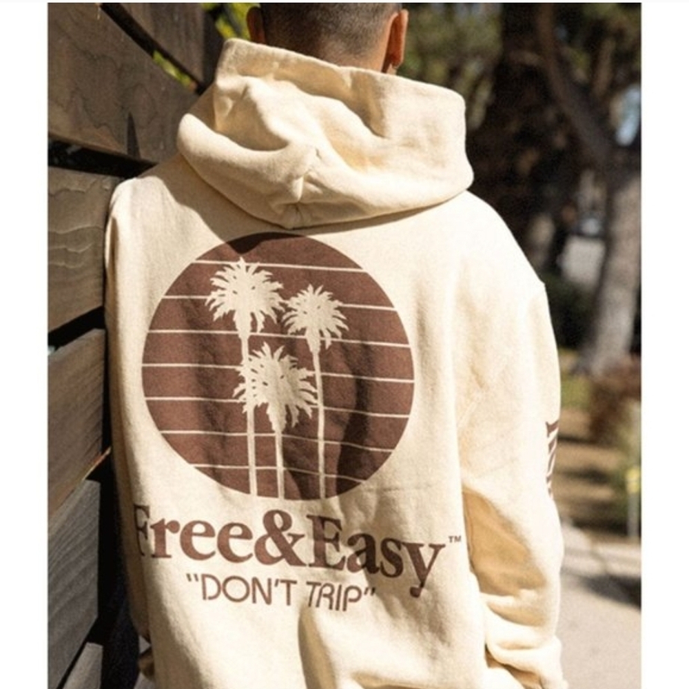 Free People Free & Easy Three Palms Hoodie Sweatshirt Dont Trip - Picture 4 of 16